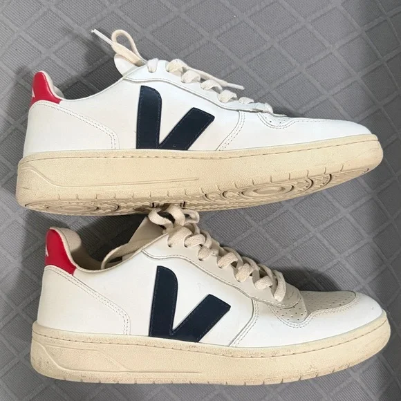 VEJA V-10 LEATHER WHITE NAUTICO PEKIN Size 8 - Picture 2 of 8